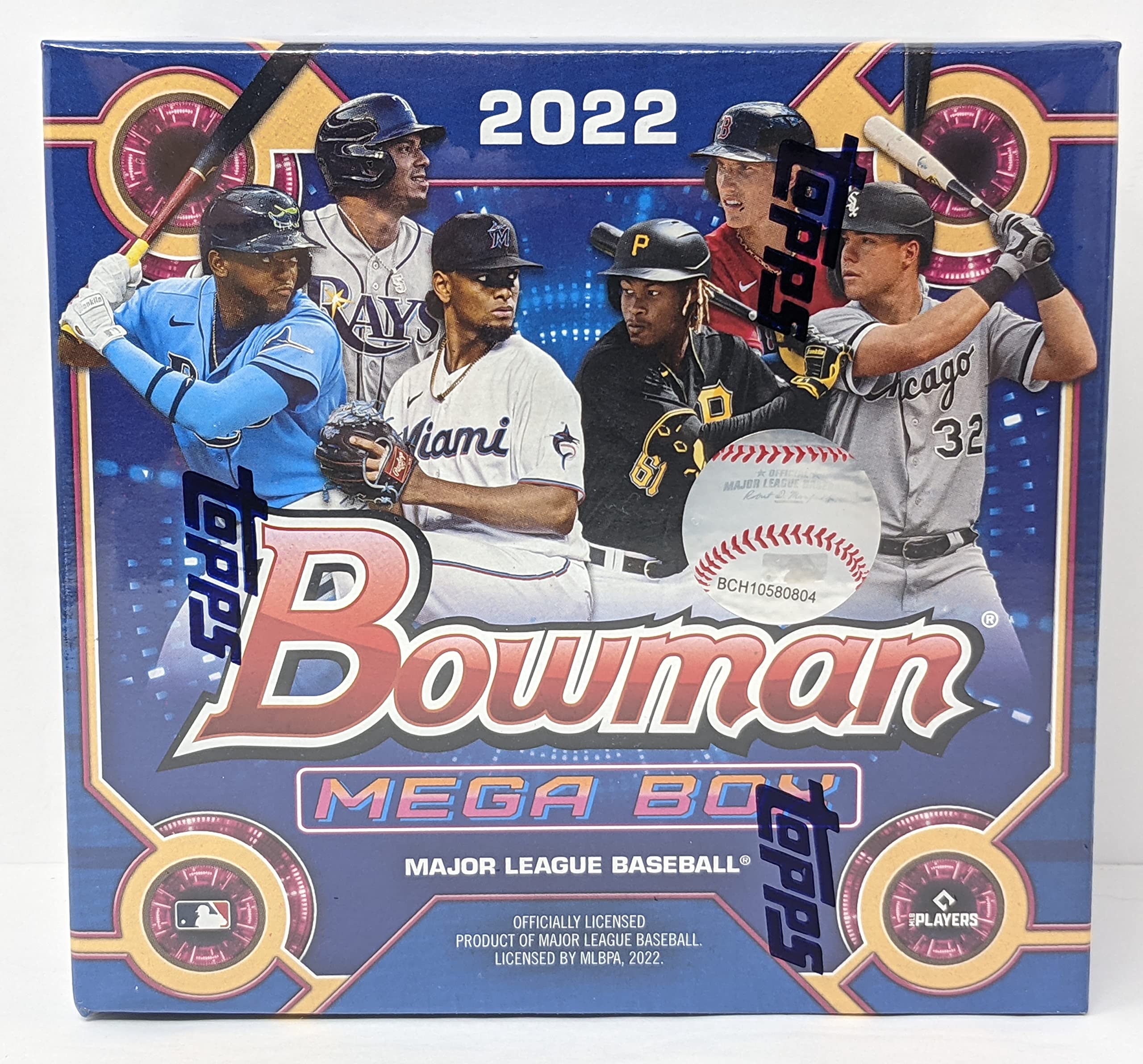 2022 Topps Bowman MLB Baseball Mega Box - 50 Cards with 10 Exclusive Mojo Refractors | Collectible Baseball Cards for Trading, Gaming & Display | Perfect for MLB Fans, Card Collectors & Sports Memorabilia Enthusiasts