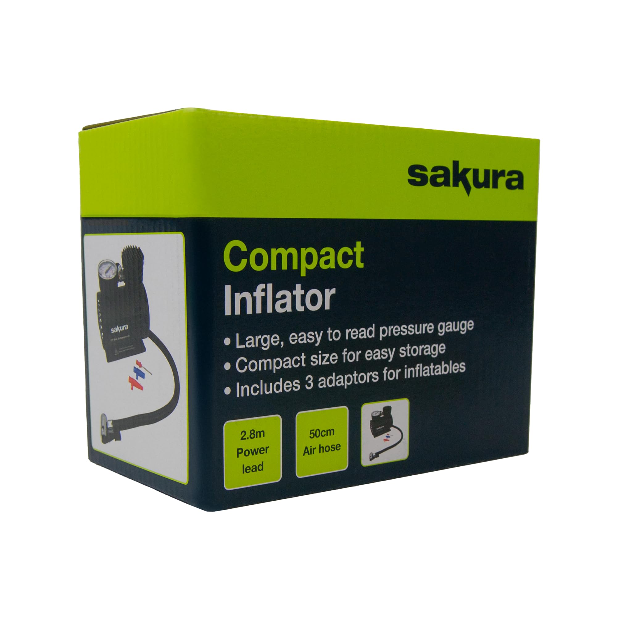 SS3602 Mini Air Compressor - Portable & Powerful 12V DC Tire Inflator for Cars, Bikes, Sports Balls - Perfect for Roadside Emergencies, Camping & Outdoor Activities