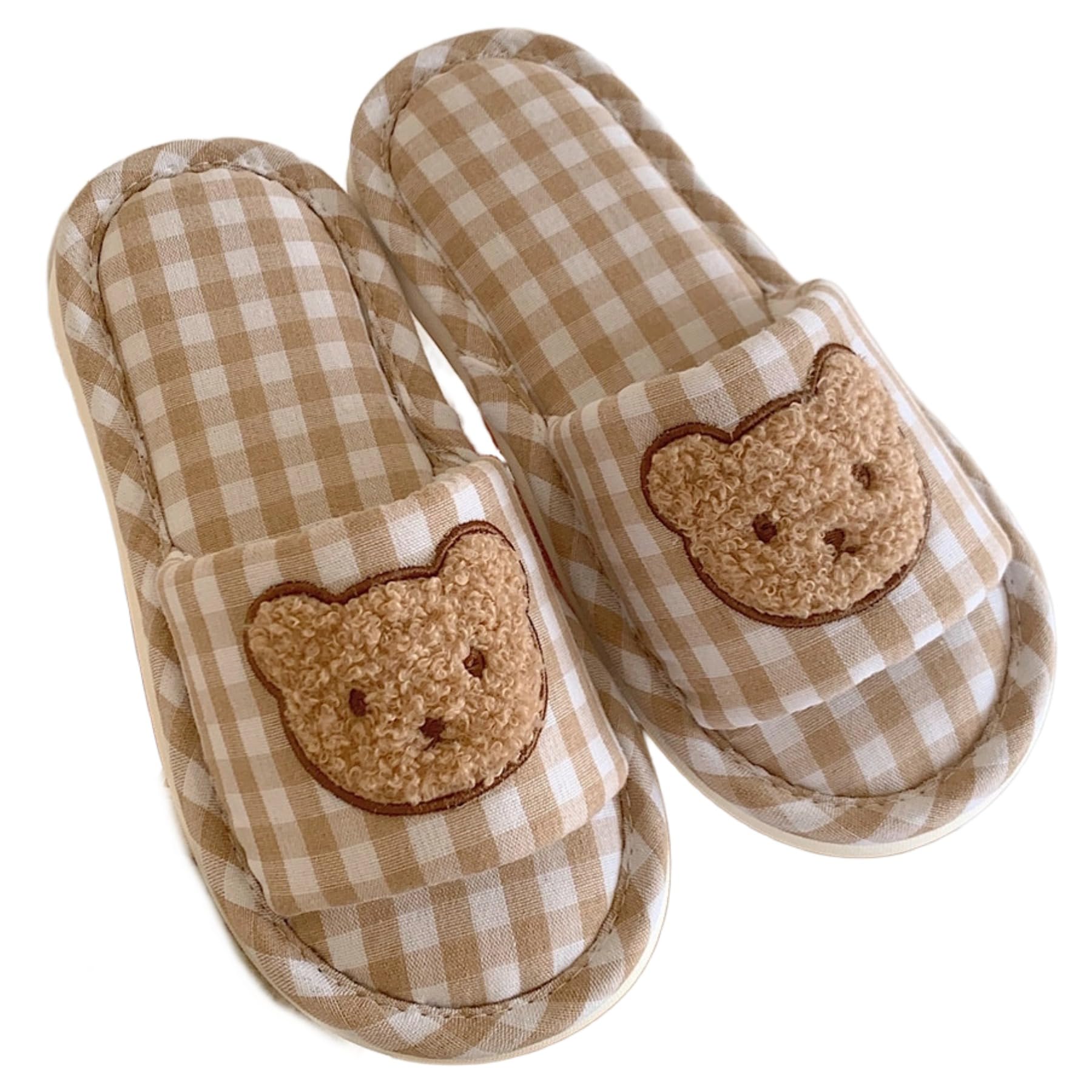 Women's Bear Slippers - Cozy Fuzzy Plush Indoor Slides for Winter | Non-Slip Open Toe House Shoes | Warm & Comfortable Home Slippers for Women | Perfect for Lounging, Bedroom Wear & Relaxing at Home