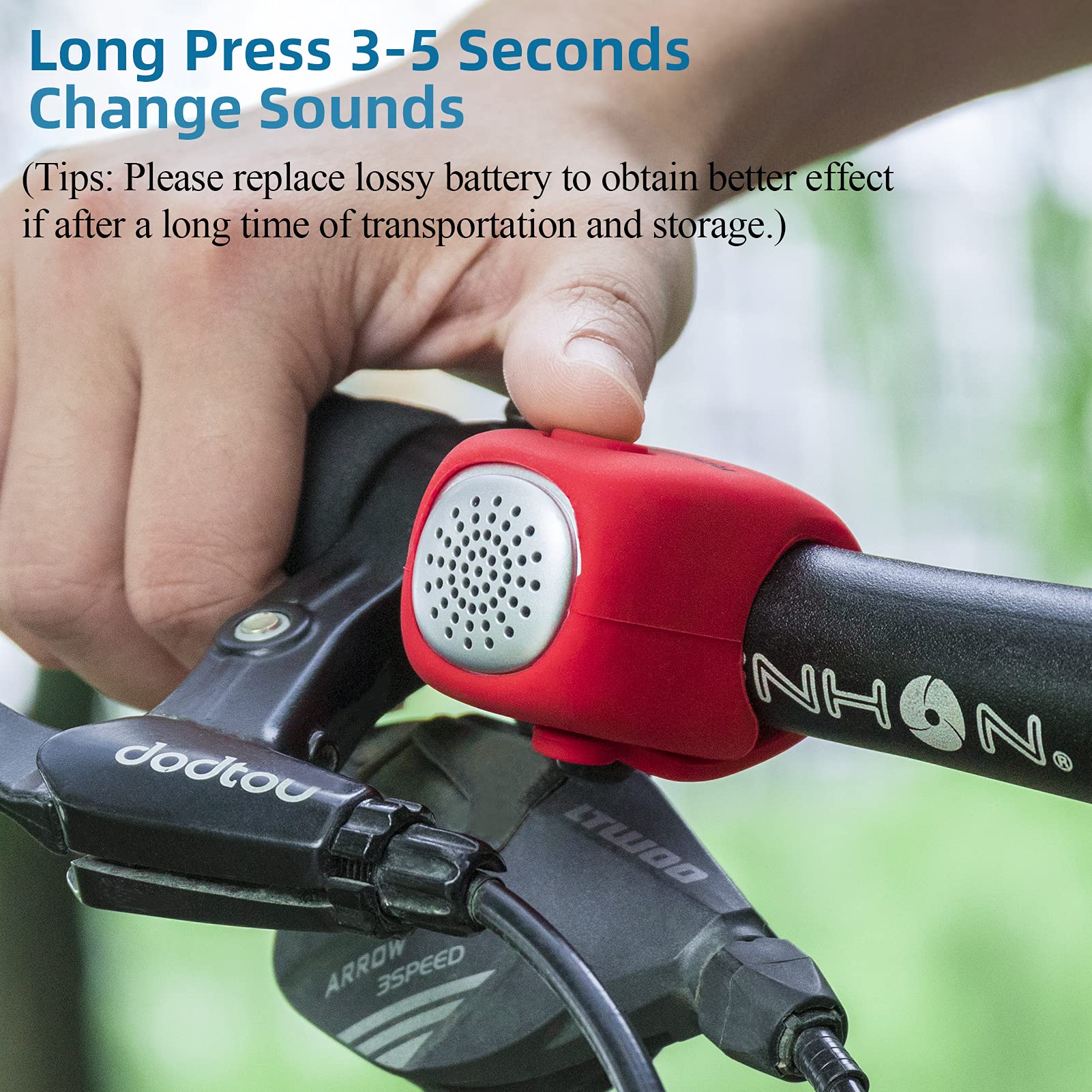 ROCKBROS 90 dB Electric Bike Horn - Loud Electronic Bicycle Bell for Adults & Kids - Perfect for Urban Commuting, Mountain Biking & Road Safety