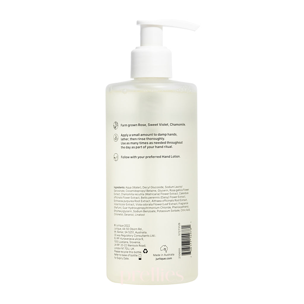 Jurlique Rose Softening Hand Wash 300ml - Hydrating & Nourishing Hand Soap with Natural Rose Extracts | Perfect for Dry Skin Care, Bathroom & Kitchen Use, Luxury Gift Idea