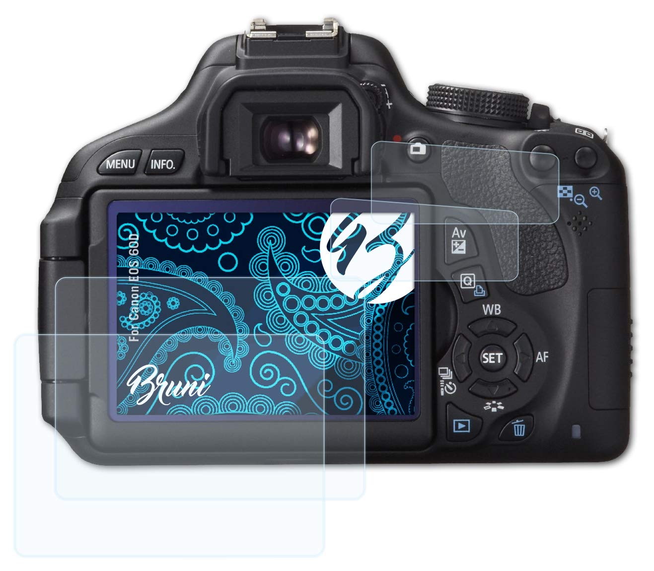 Canon EOS 60D Screen Protector - 2 Pack HD Clear Camera LCD Protective Film for Scratch Resistance - Perfect for Outdoor Photography & Travel Shooting