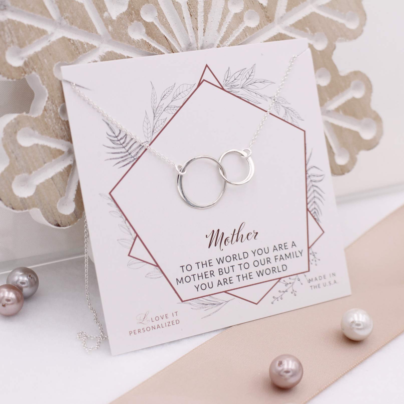 Mother Interlocking Double Circles Infinity Necklace - Inspirational Gift for Mom, Wife, Grandma | Perfect for Mother's Day, Birthday, Anniversary & Special Occasions