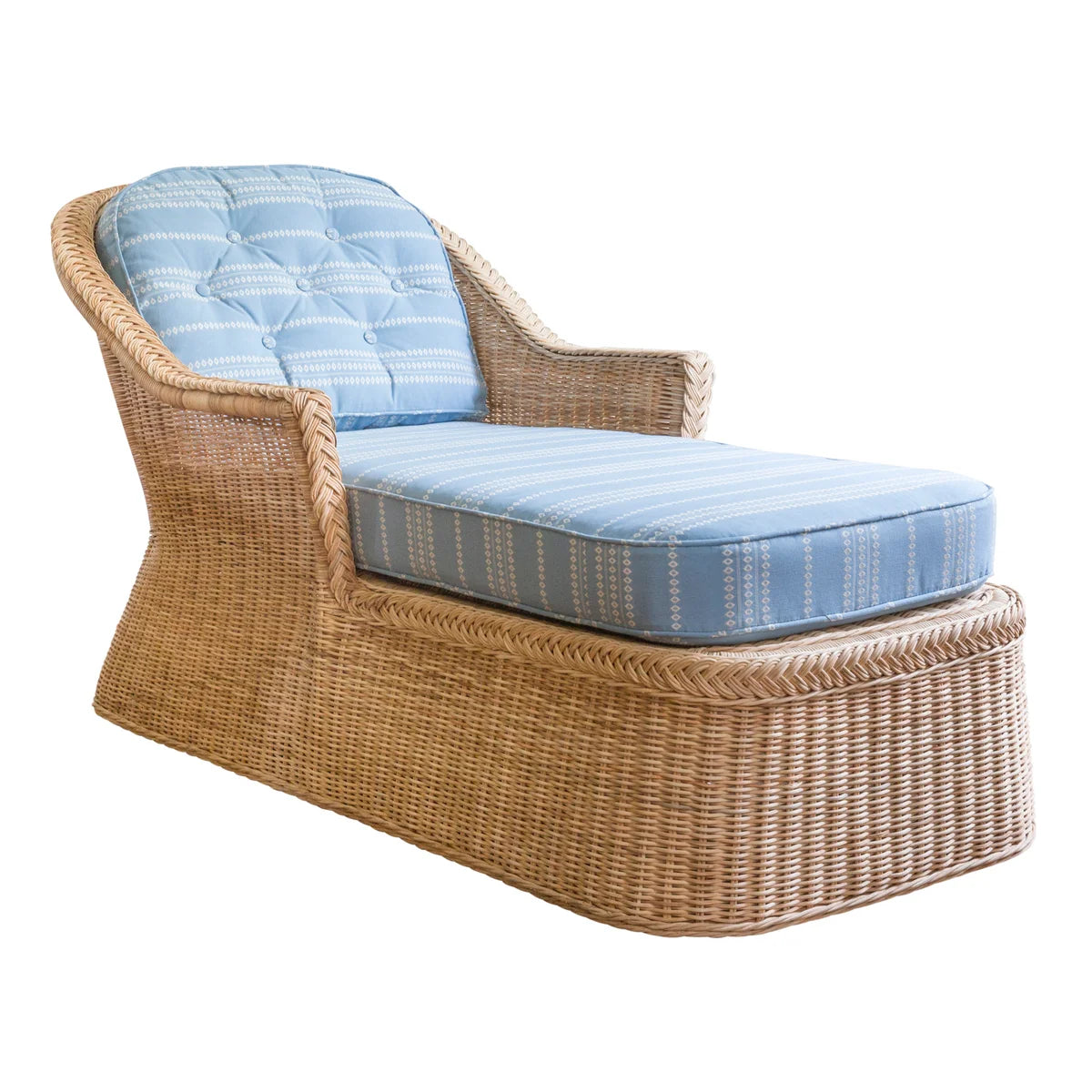 Braided Chatham Wicker Chaise Lounge - Outdoor Patio Furniture for Poolside, Beach, and Garden Relaxation