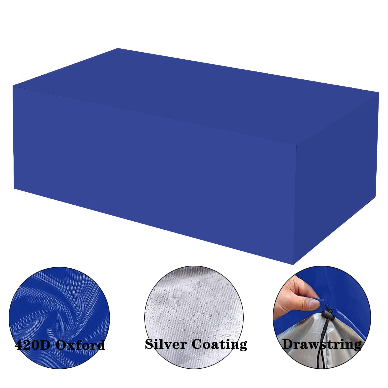 Waterproof 51x51x27in Cube Garden Furniture Covers - Heavy Duty Tear Resistant Oxford Fabric for Outdoor Patio Tables - Windproof Rattan Furniture Protection - Perfect for Patio, Deck, and Backyard Use