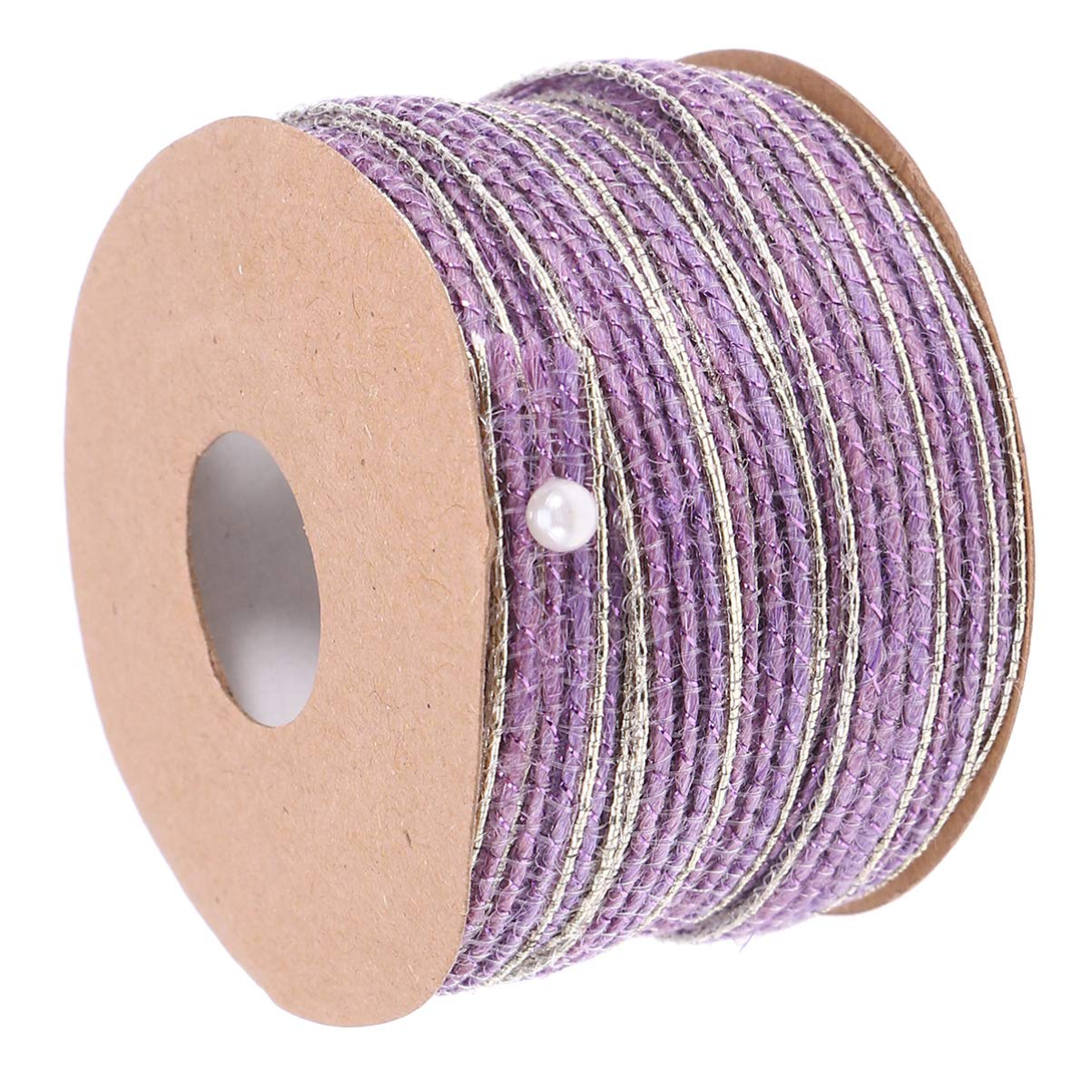 EXCEART Colored Jute Ribbon Rope - 0.7cm x 10m Braided Macrame Cord, DIY Craft Twine, Burlap Webbing for Valentine's Day, Wedding, Party Decor, Gift Wrapping & Home Decoration Supplies - Purple