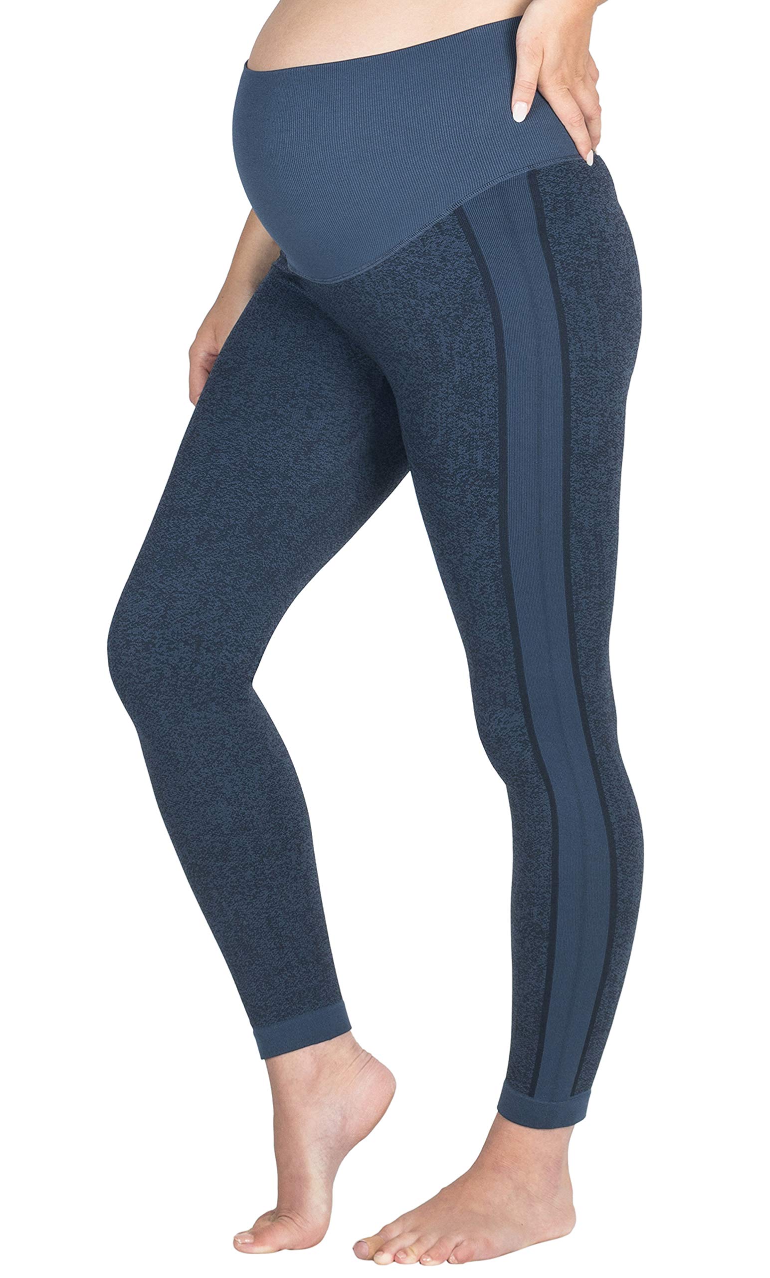 Ella Active Seamless Maternity Leggings - High Waisted Over The Belly Support for Yoga, Pilates & Everyday Comfort