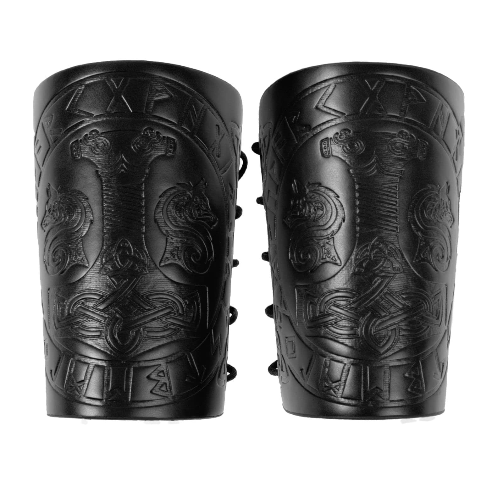 JAOYU Men's Leather Bracers - Medieval Arm Armor Cuff Gauntlet Wristband for Viking Cosplay, LARP & Renaissance Fairs | Unisex Design for Men & Women | Perfect for Costume Parties, Theater Performances & Historical Reenactments