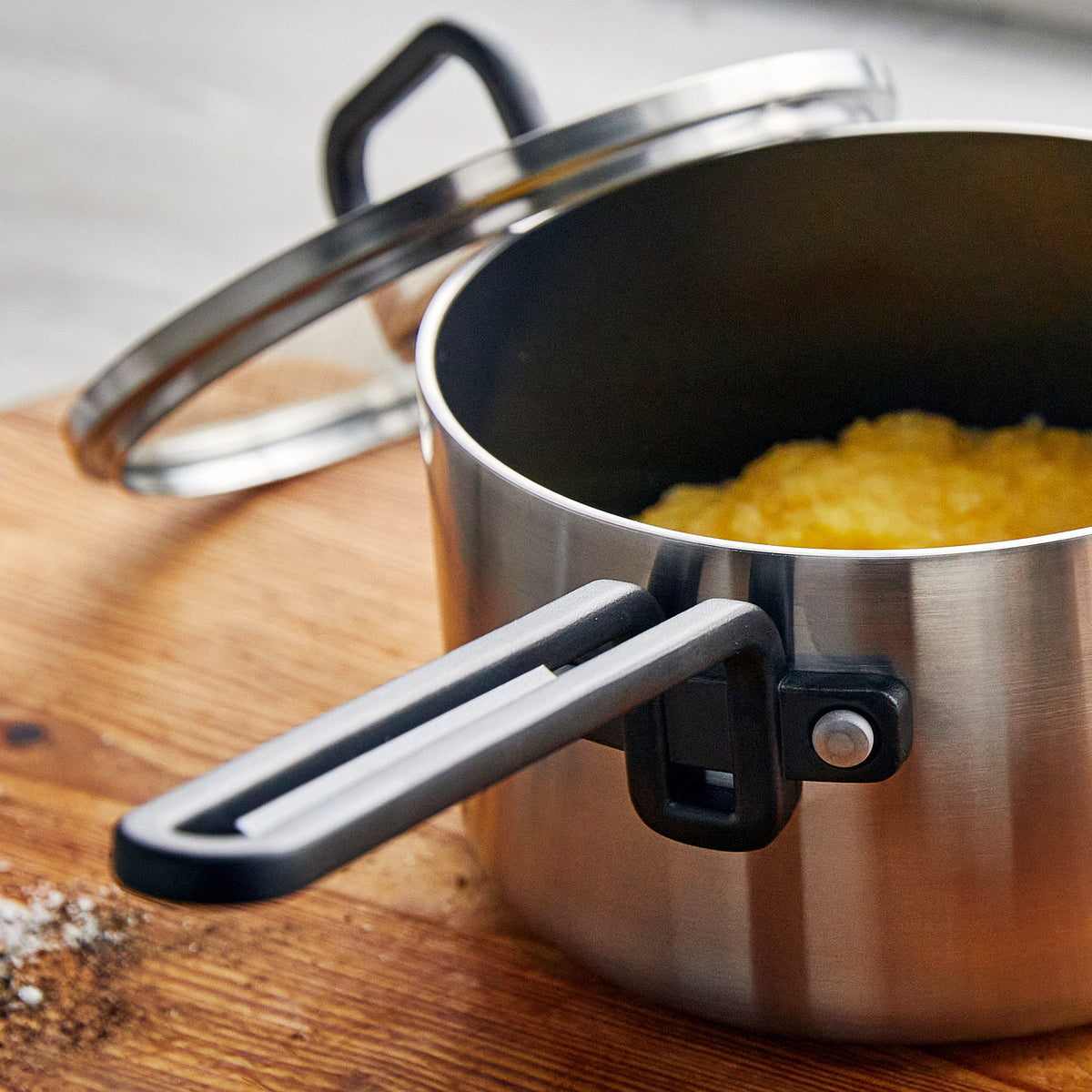 Stanley Tucci™ 4-Piece Nonstick Cookware Set - Stainless Steel & Ceramic Coating, Black Handles | Includes The Tucci Cookbook | Perfect for Home Cooking, Gifts & Kitchen Upgrades