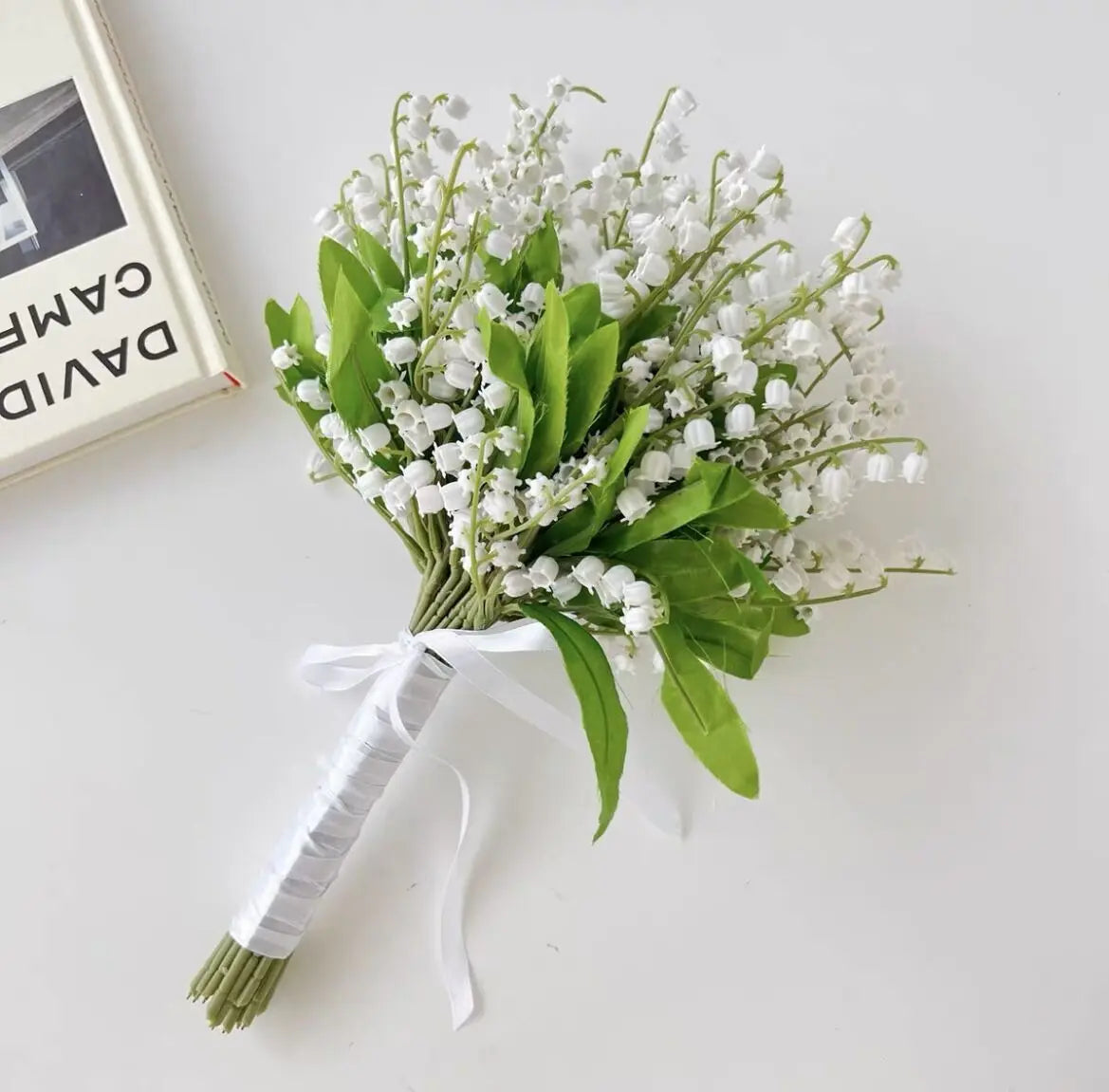 White Calla Lily Bridal Bouquet - Handmade Artificial Silk Wedding Flowers for Bridal Shower, Ceremony & Home Decor