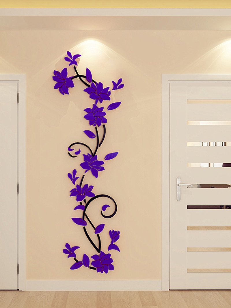 WOCACHI 3D Acrylic Crystal Wall Stickers - Peel & Stick Removable DIY Wall Decals for Living Room, Bedroom, TV Background, Nursery Decor | Home Art Mural Wallpaper for Easy Room Decoration & Home Improvement