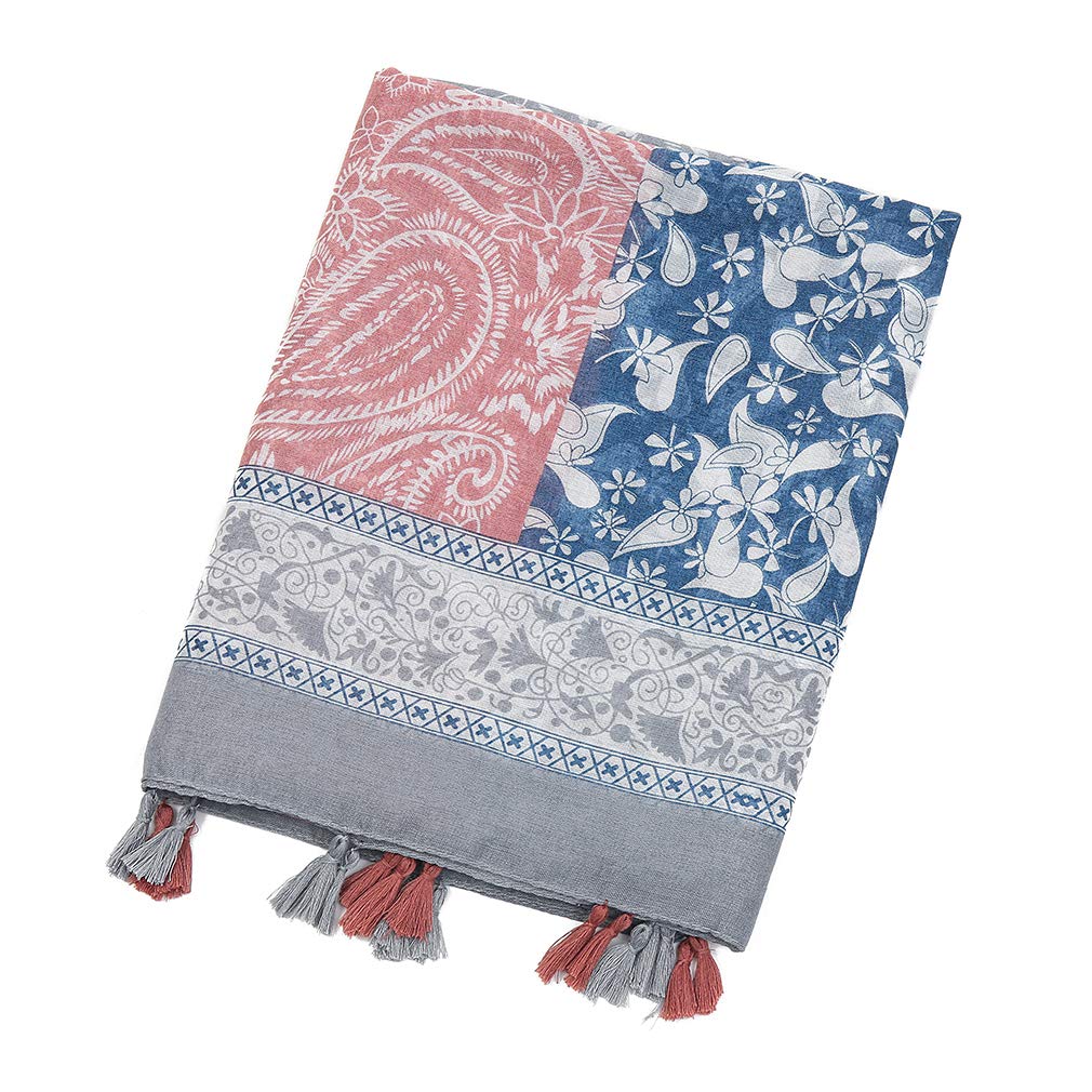 Boho Scarf for Women - Lightweight Floral Printed Shawl Wrap with Fringe for Fall & Winter | Perfect for Layering, Outdoor Activities, and Fashion Accessories