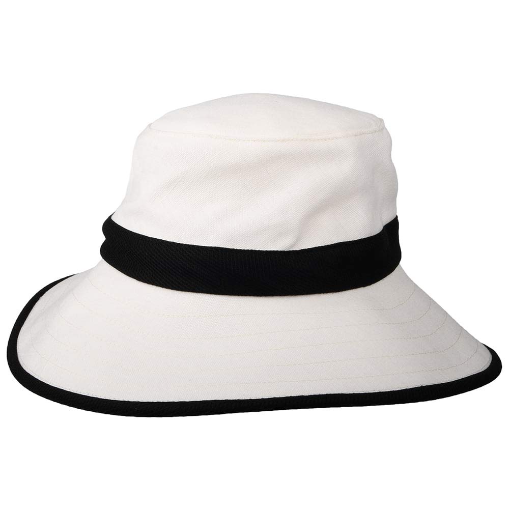 Tilley Hats Adrienne Hemp Packable Sun Hat for Women - UPF 50+ UV Protection, Breathable & Water-Resistant - Black & White - Perfect for Travel, Hiking, Beach & Outdoor Activities