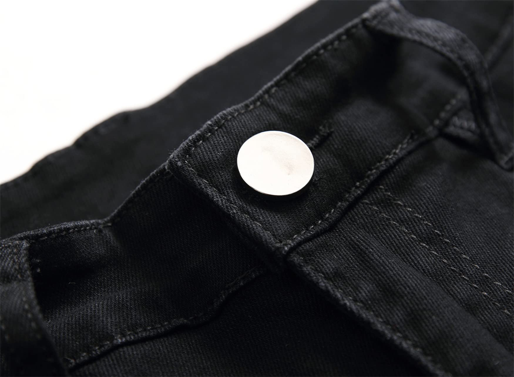 Men's Skinny Straight Two-Tone Jeans - Black & Red Patchwork Slim Fit Cotton Denim Pants (Size 30) | Trendy Casual Wear for Street Style & Night Out