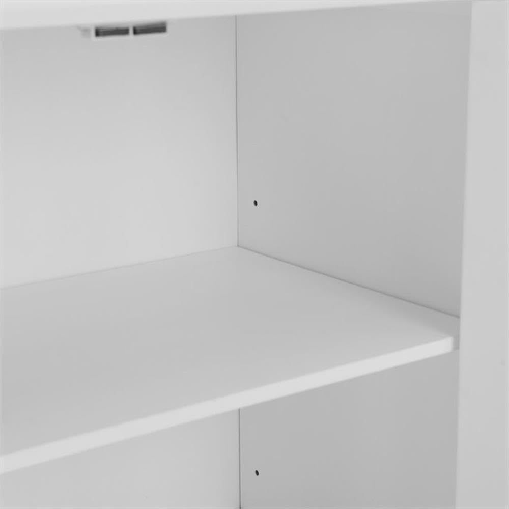Pemberly Row Farmhouse White Wood Stackable Storage Pantry Organizer - Perfect for Kitchen, Pantry & Bathroom Organization