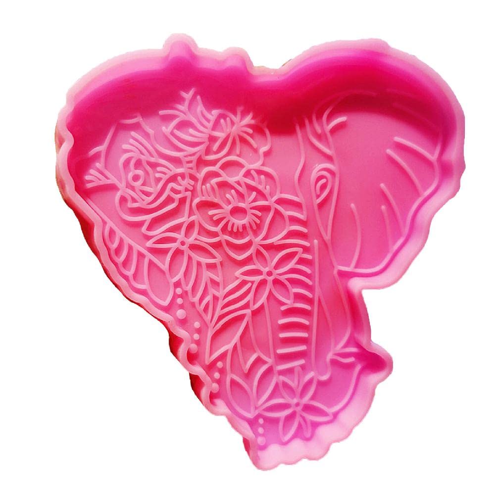 Elephant Silicone Resin Molds for DIY Epoxy Casting - Animal Shaped Coaster Molds for Home Decor & Crystal Resin Art (Perfect for Crafting Unique Gifts, Jewelry Making, and Decorative Coasters)