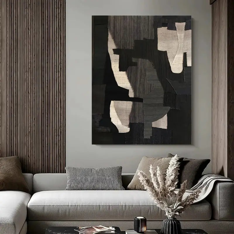 Abstract Tranquility Art Painting - Modern Canvas Wall Decor for Living Room, Bedroom & Office - Serene Blue & White Contemporary Artwork #WS001
