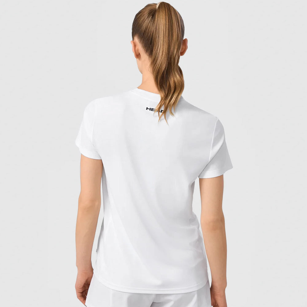 Head Women's Tie Break Tennis Tee - White | Performance Tennis Shirt for Women | Perfect for Matches & Training