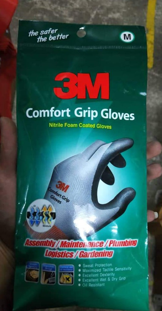 3M Comfort Grip Gloves - Durable Work Gloves for Men & Women, Size Medium & Large (M/L) - Model GLOVE CGG - Perfect for Construction, Gardening, and DIY Projects