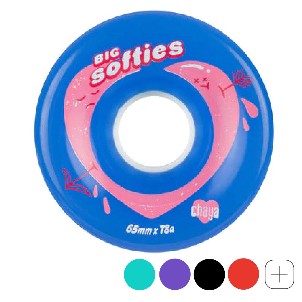 Chaya Big Softie 65mm Skateboard Wheels - 4 Pack Set for Smooth Cruising & Street Skating
