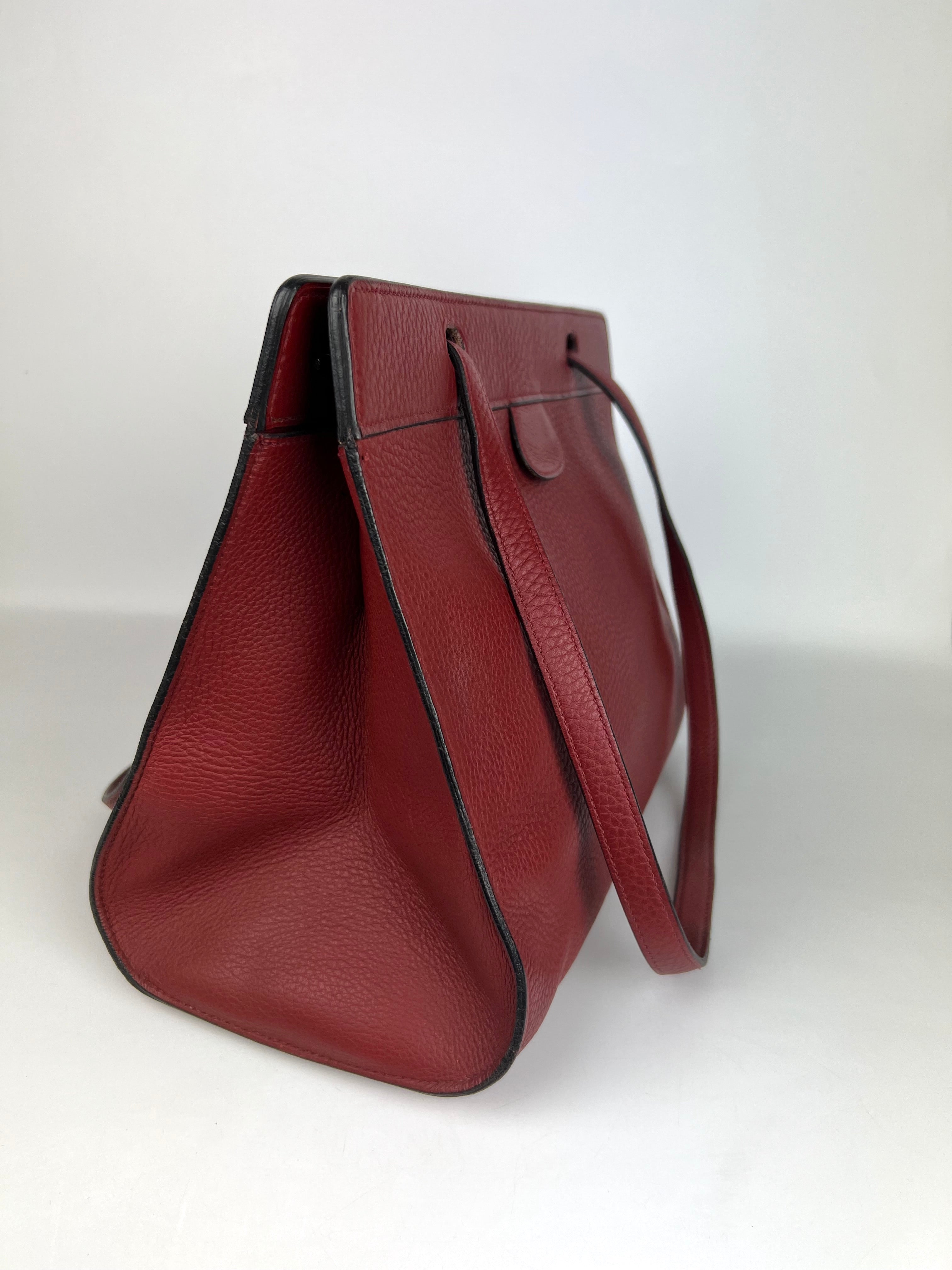 Luxury Hermès Bordeaux Leather Shoulder Bag for Women - Elegant Square Design Perfect for Work, Travel & Evening Events
