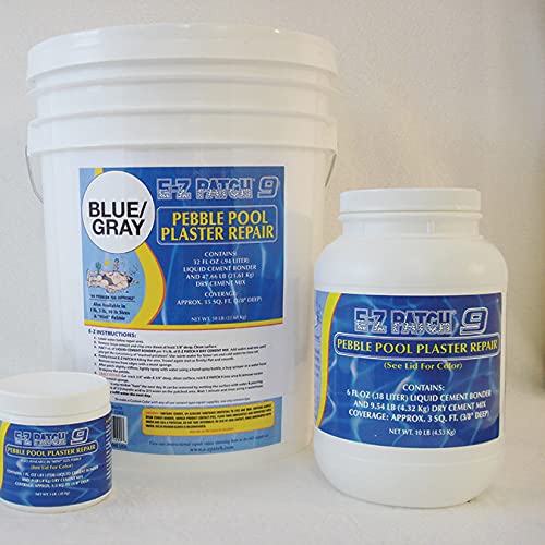 E-Z Products EZP-514 50 lbs Fast-Setting Salt & Pepper Regular Pebble Plaster Repair Kit for Concrete, Pool & Wall Crack Fixing – DIY Home & Commercial Use