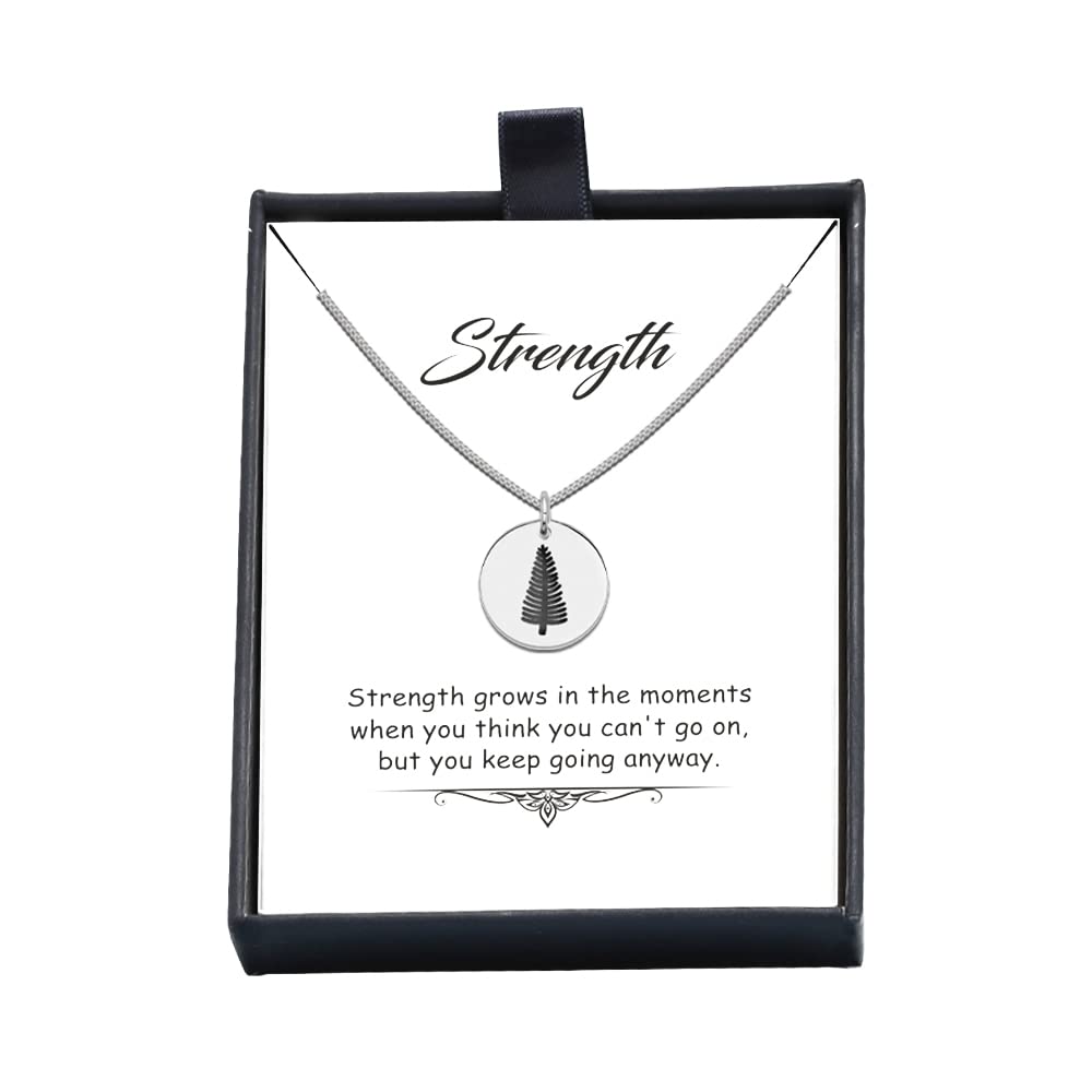 LeCalla 925 Sterling Silver Pine Tree Charm Necklace - Handmade Woodland Jewelry for Women - Christmas Gift for Her - Strength Symbol Pendant for Everyday Wear & Special Occasions
