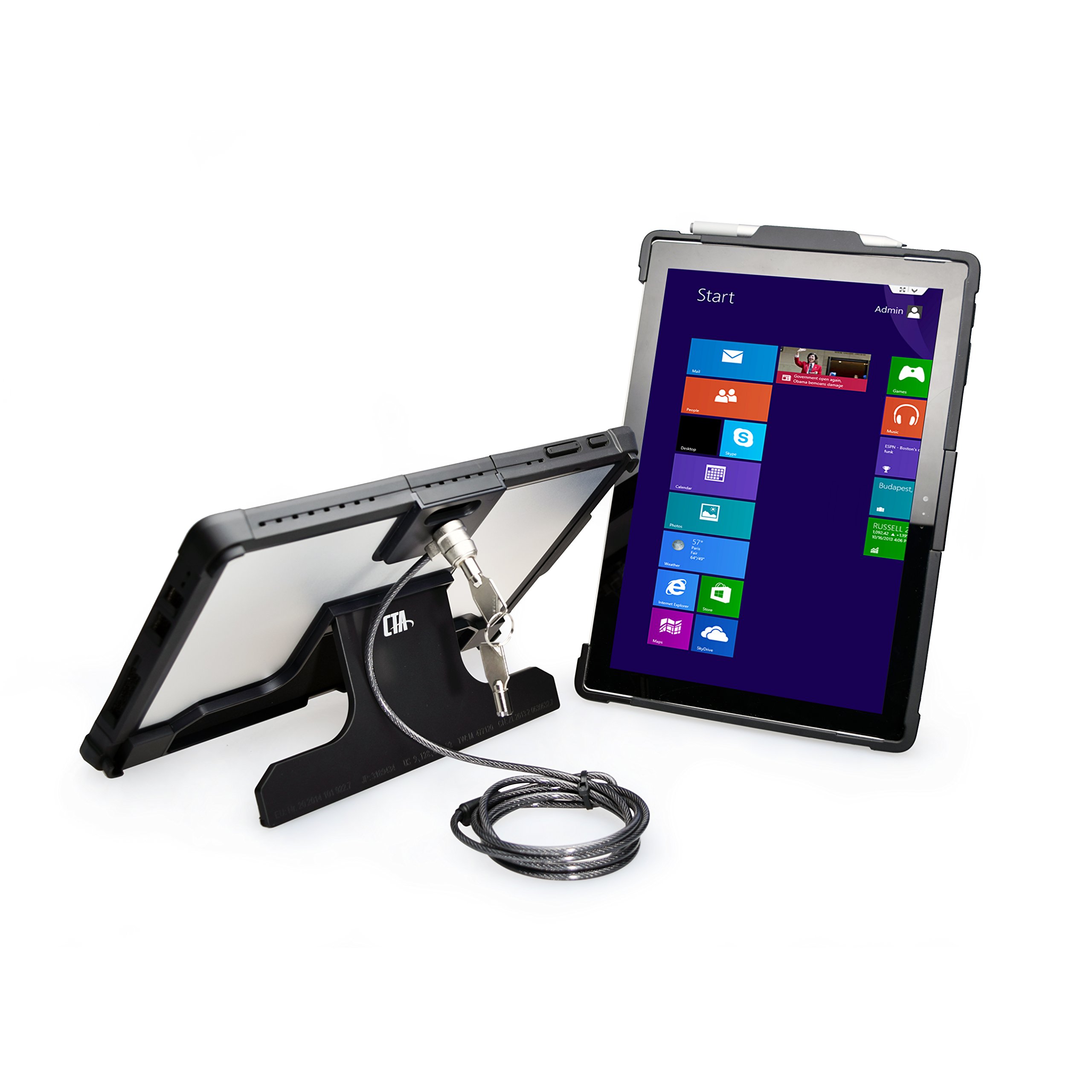 Microsoft Surface Pro Protective Case with Kickstand - Anti-Theft Security Cover with Built-in Folding Stand, Pen Holder & Lock Cable for Surface Pro 4/6/7/8/X - Perfect for Work, Travel & School Use (PAD-SCCKS)