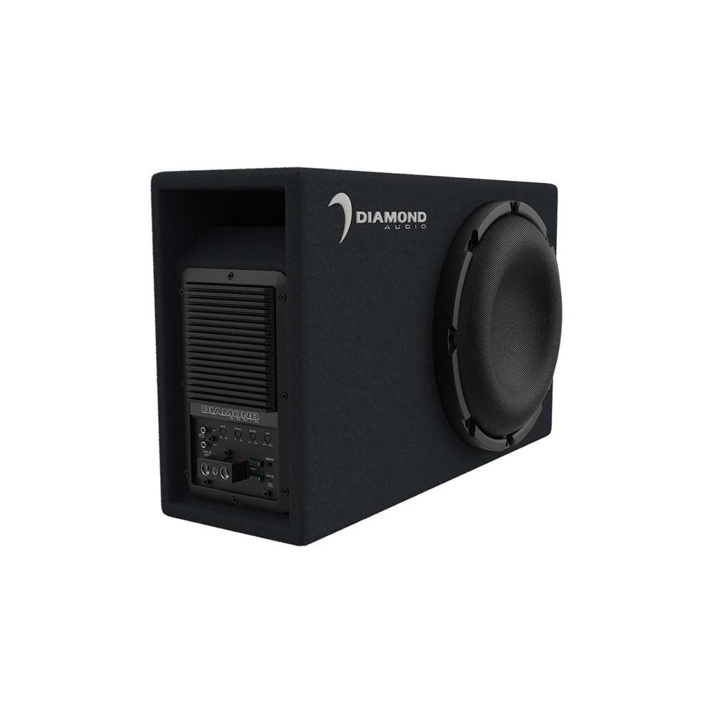 Diamond Audio DESMB12A 10-Inch 1000W Peak Power 2 Ohm 2-Way Active Car Subwoofer Enclosure - Premium Bass for Cars, Trucks & SUVs