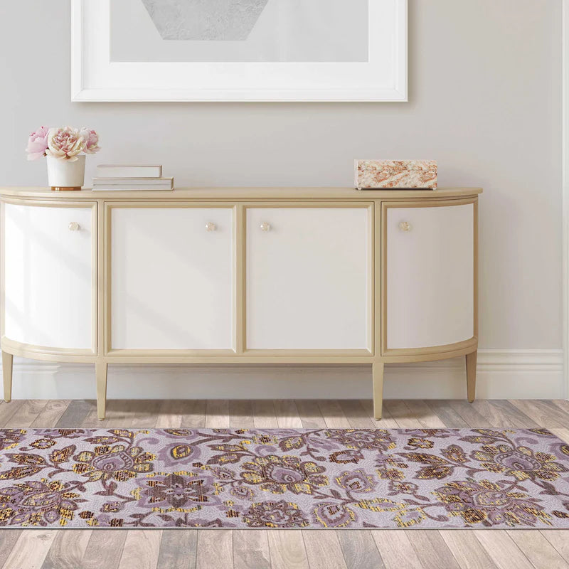Jezabel Floral Non-Slip Washable Indoor Area Rug - Soft Comfort for Living Room, Bedroom & Nursery | Home Decor Essentials