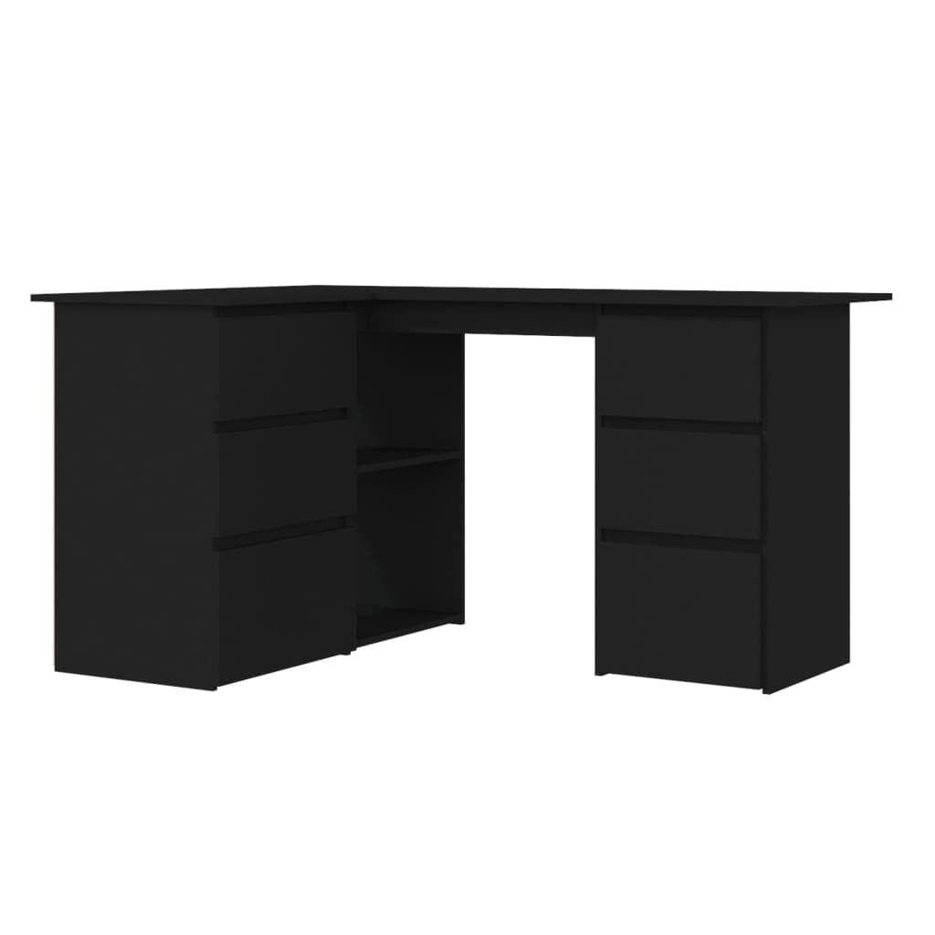 vidaXL Black Corner Desk 57.1