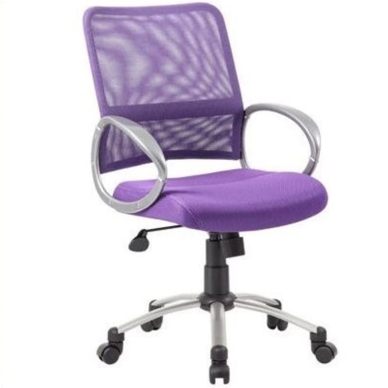 Scranton & Co Purple Mesh Fabric Office Chair - Ergonomic Task Chair for Home & Workspaces - Comfortable & Breathable for Long Hours of Sitting