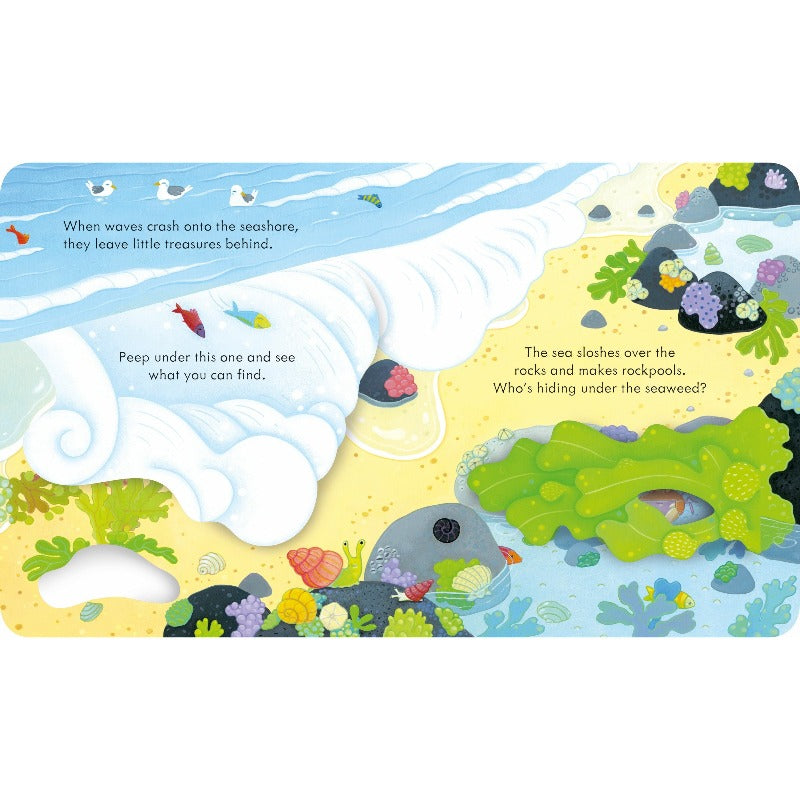 Peep Inside the Seashore - Interactive Lift-the-Flap Ocean Book for Kids | Explore Marine Life & Beach Adventures | Perfect for Bedtime Stories & Early Learning