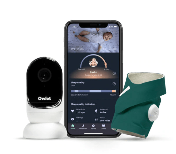 Owlet Dream Duo Smart Baby Monitor & Sock - Track Heart Rate & Oxygen Levels for Peace of Mind - Perfect for Newborns & Infants During Sleep & Playtime