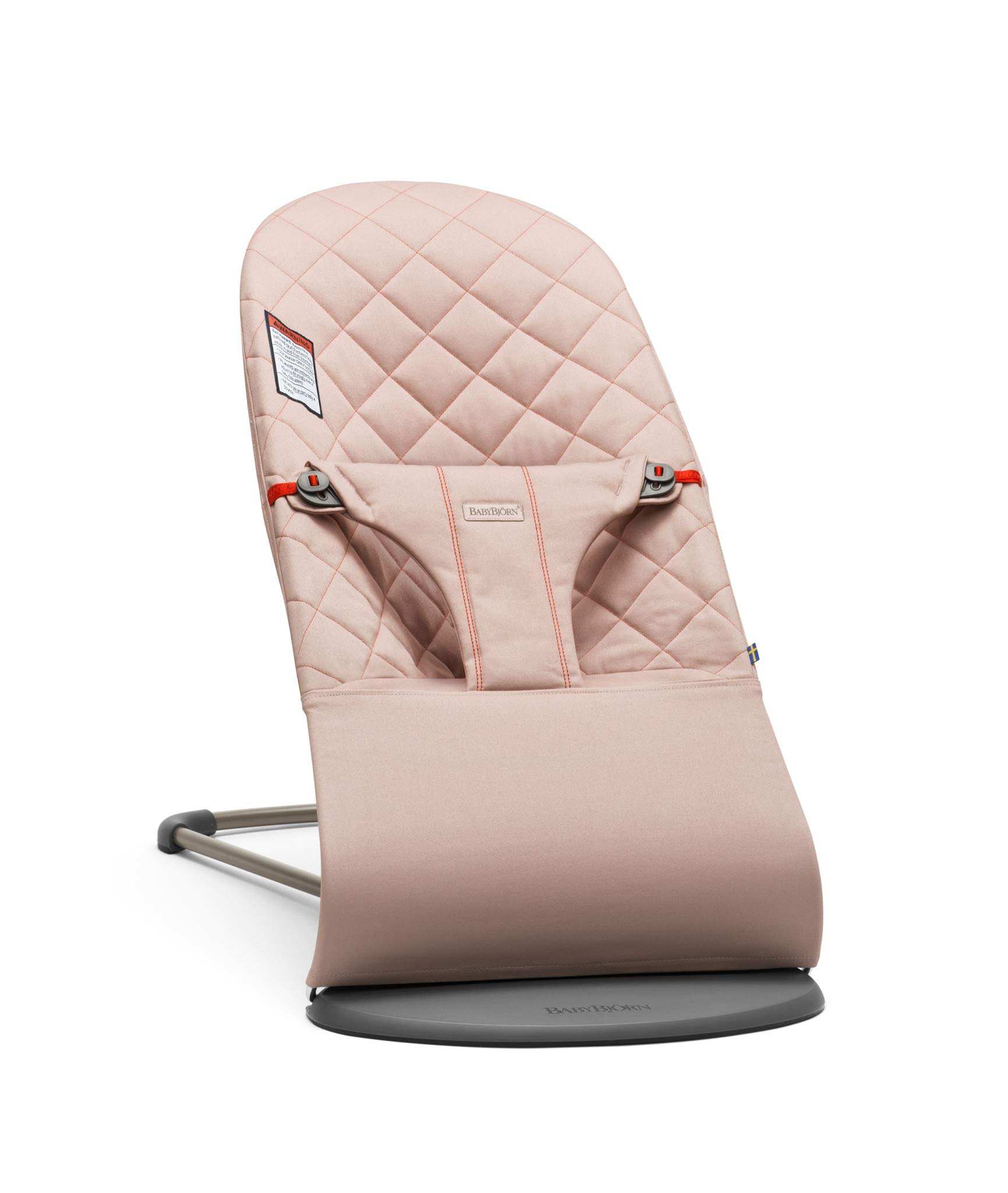 BabyBjörn Bouncer Bliss - Soft Cotton Baby Bouncer in Old Rose | Comfortable Infant Seat for Playtime, Feeding & Relaxation | Perfect Nursery Essential for Newborns & Toddlers
