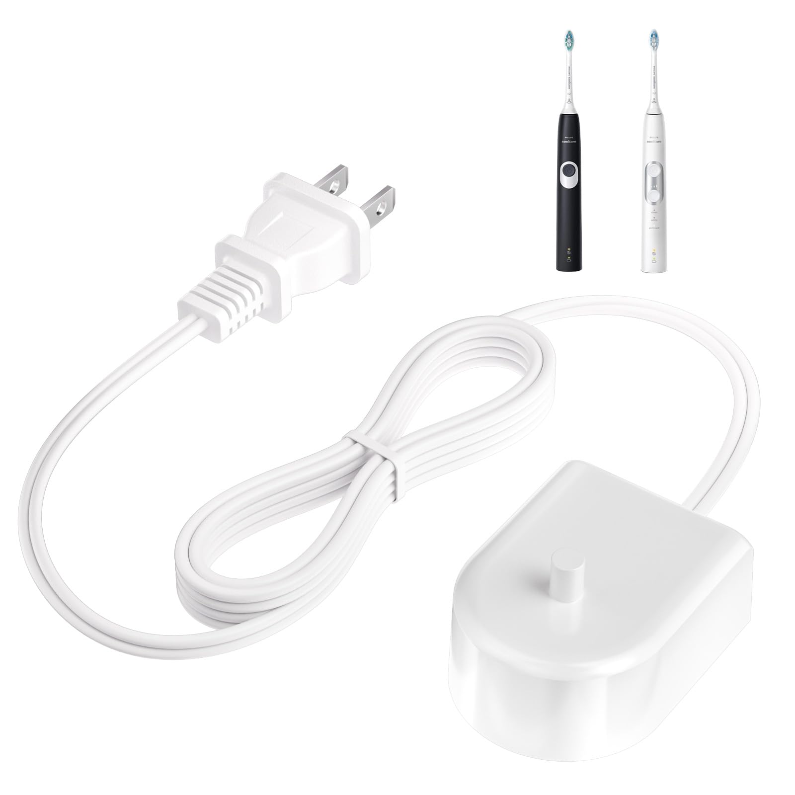 IBERLS Replacement Charger Base for Philips Sonicare Electric Toothbrush HX6100, 5100, 5300, 4100 Series - Fast Charging Cord for Home & Travel Use