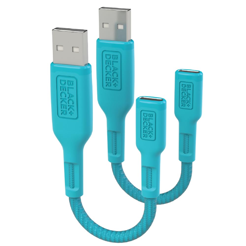 BLACK+DECKER USB C to USB Adapter (2 Pack) - Type C Female to USB A Male OTG Cable - Compatible with MacBook Pro/Air, iPhone 16/15, Samsung Galaxy S24/S23/S22 - Fast Data Transfer for Laptops, Phones & Tablets - Perfect for Office, Travel & Home Use