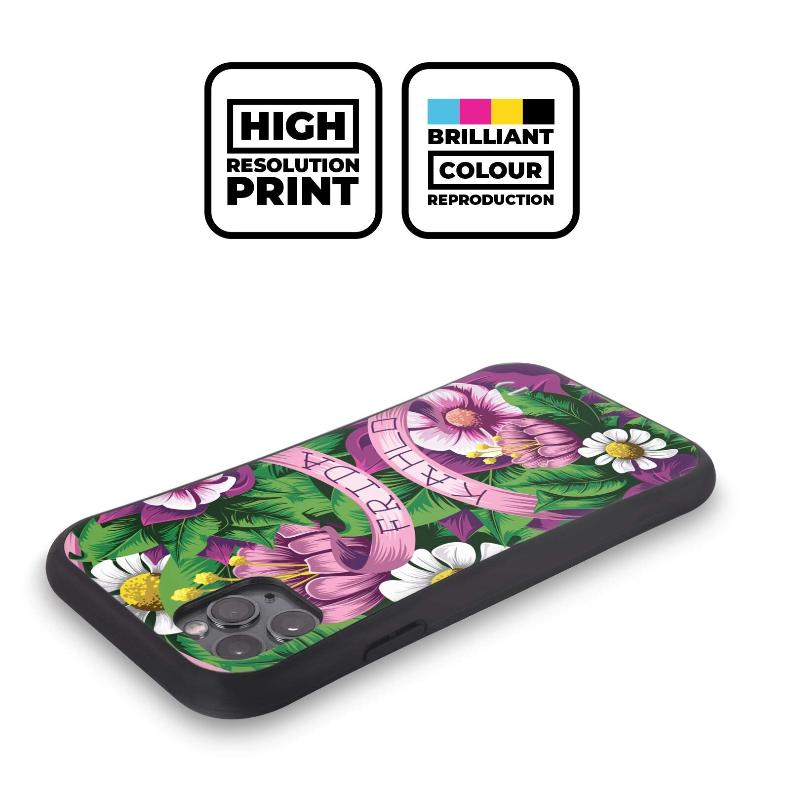 Officially Licensed Frida Kahlo Floral iPhone 13 Pro Case - Purple Lace Hybrid Cover for Women | Artistic Phone Protection for Work, Travel & Everyday Use