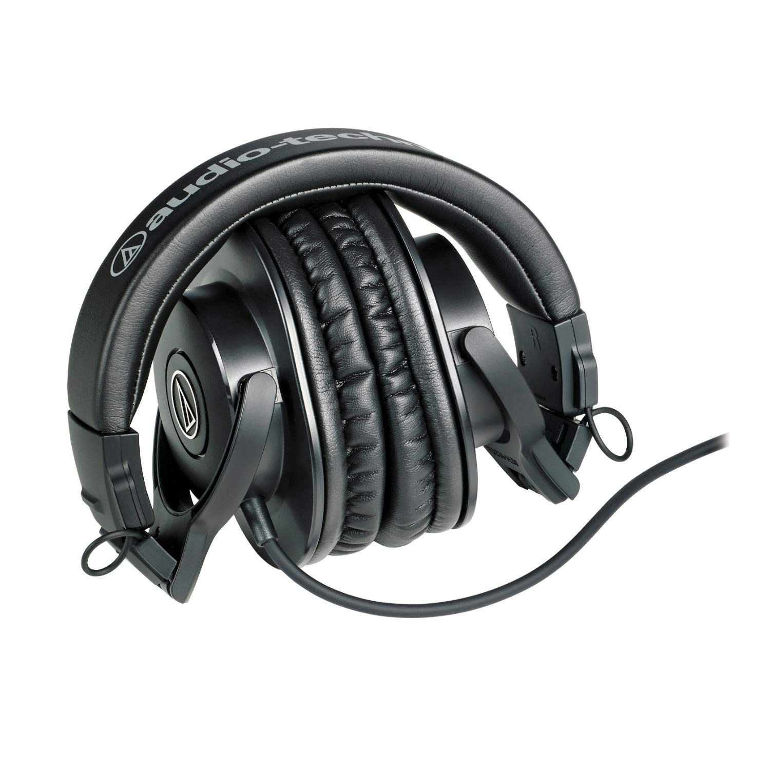 Audio-Technica ATH-M30X Professional Studio Monitor Headphones Bundle with Knox Headphone Stand & Carrying Case (3-Piece Set) - Perfect for Music Production, Podcasting & Home Recording Studios