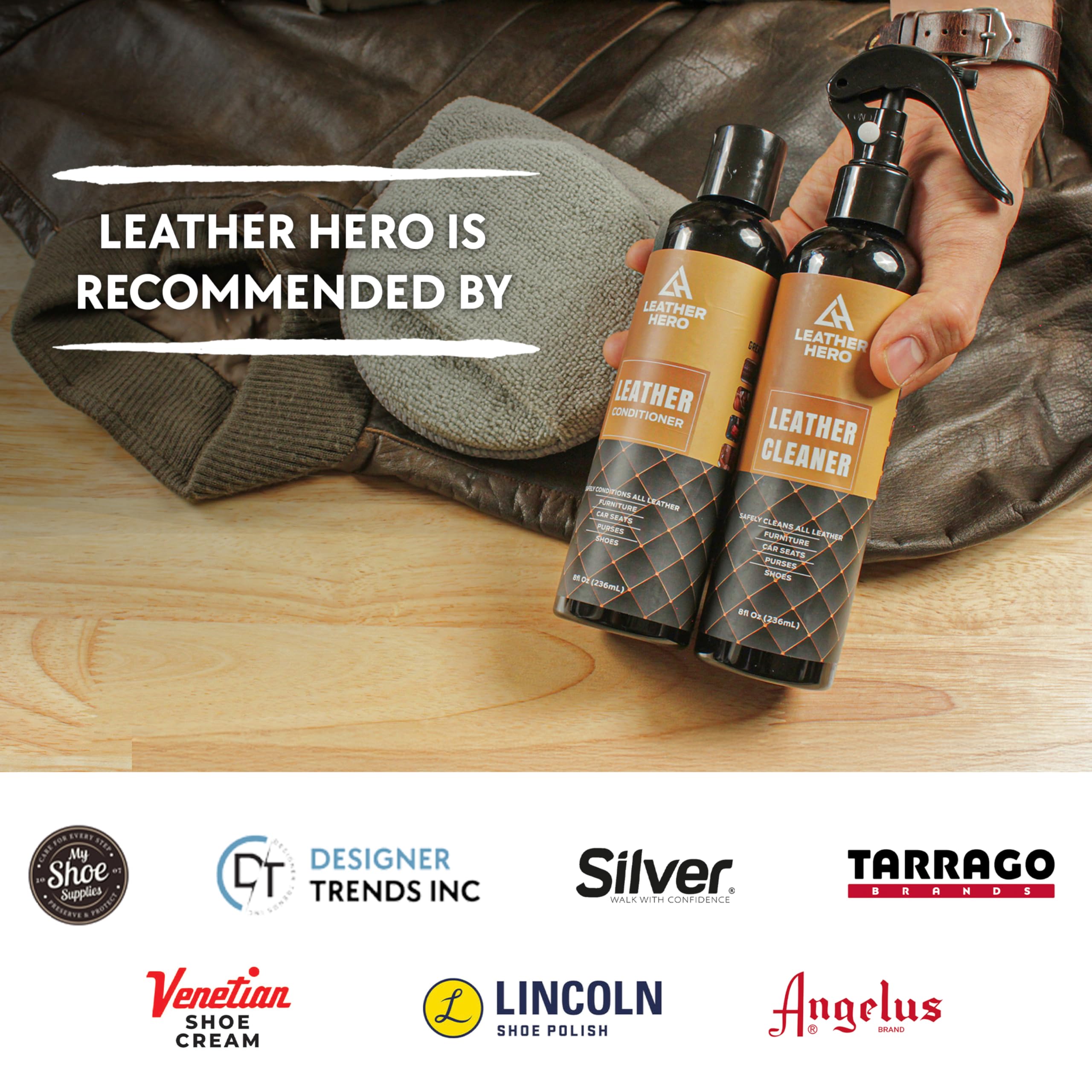 Premium Leather Cleaner & Conditioner Kit – 4-Piece Set for Couches, Sofas, Chairs & Car Interiors | Deep Cleans & Protects Genuine Leather | Perfect for Home & Auto Care