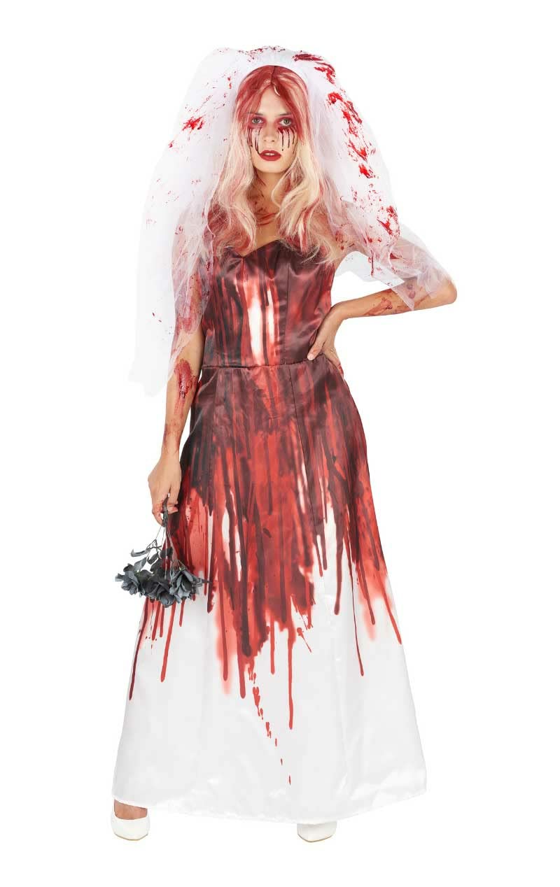 Carrie Bloody Prom Queen Adult Costume Dress - Small/Medium - Halloween Party, Cosplay & Horror Movie Costume for Women