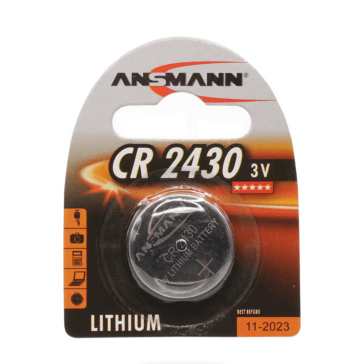 Ansmann CR2430 3V Lithium Coin Battery - Long Lasting Power for Watches, Calculators, Key Fobs & Medical Devices