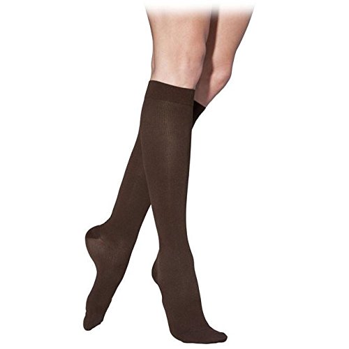 SIGVARIS Women's Essential Cotton 20-30mmHg Compression Socks for Circulation & Swelling Relief - Calf-High Closed Toe Support Stockings for Travel, Pregnancy & Varicose Veins