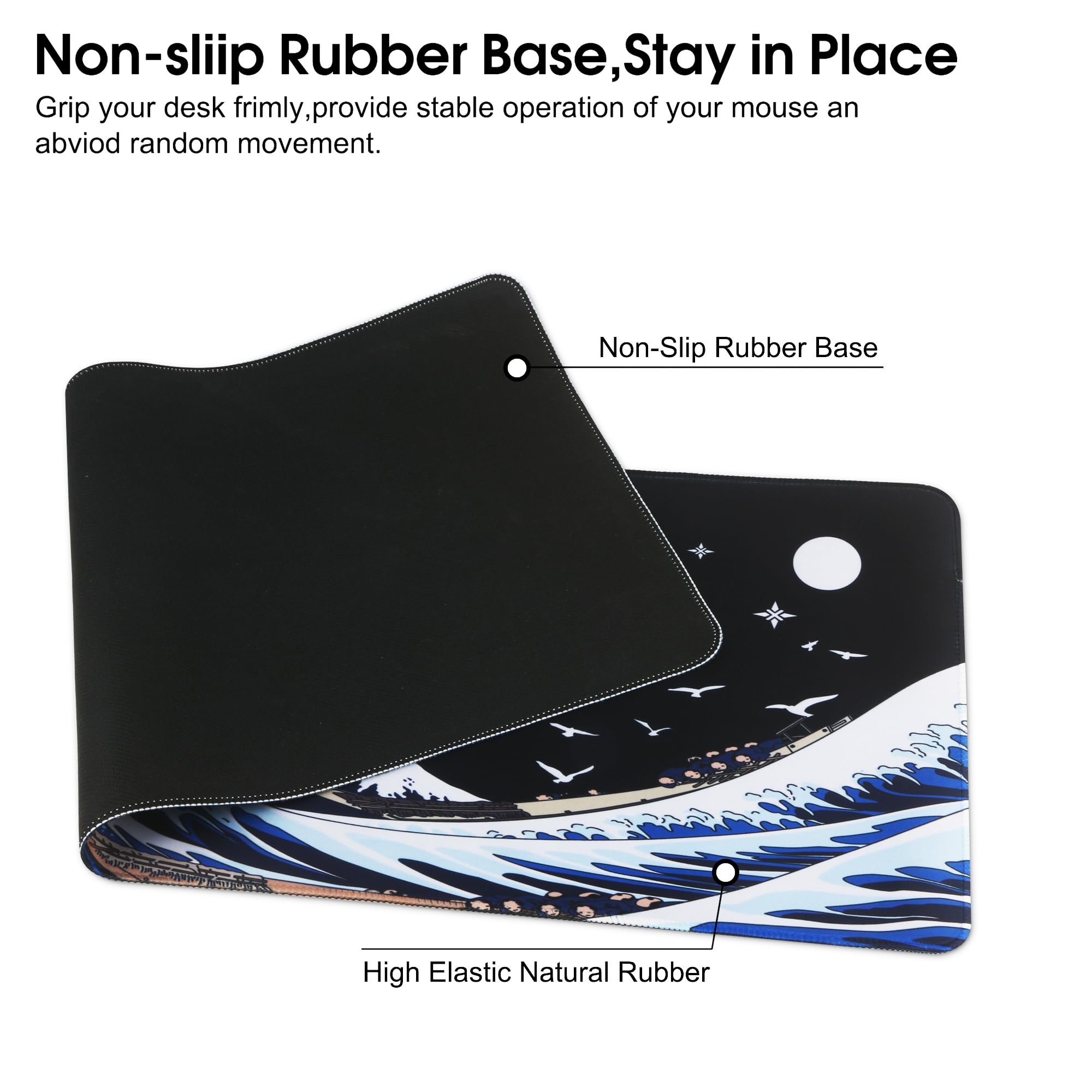 Premium XXL Gaming Mouse Pad 800x300mm - Ultra Smooth Surface, Anti-Slip Rubber Base - Extra Large Keyboard & Mouse Mat for PC, Mac, Laptop - Perfect for Gaming, Office Work & Graphic Design