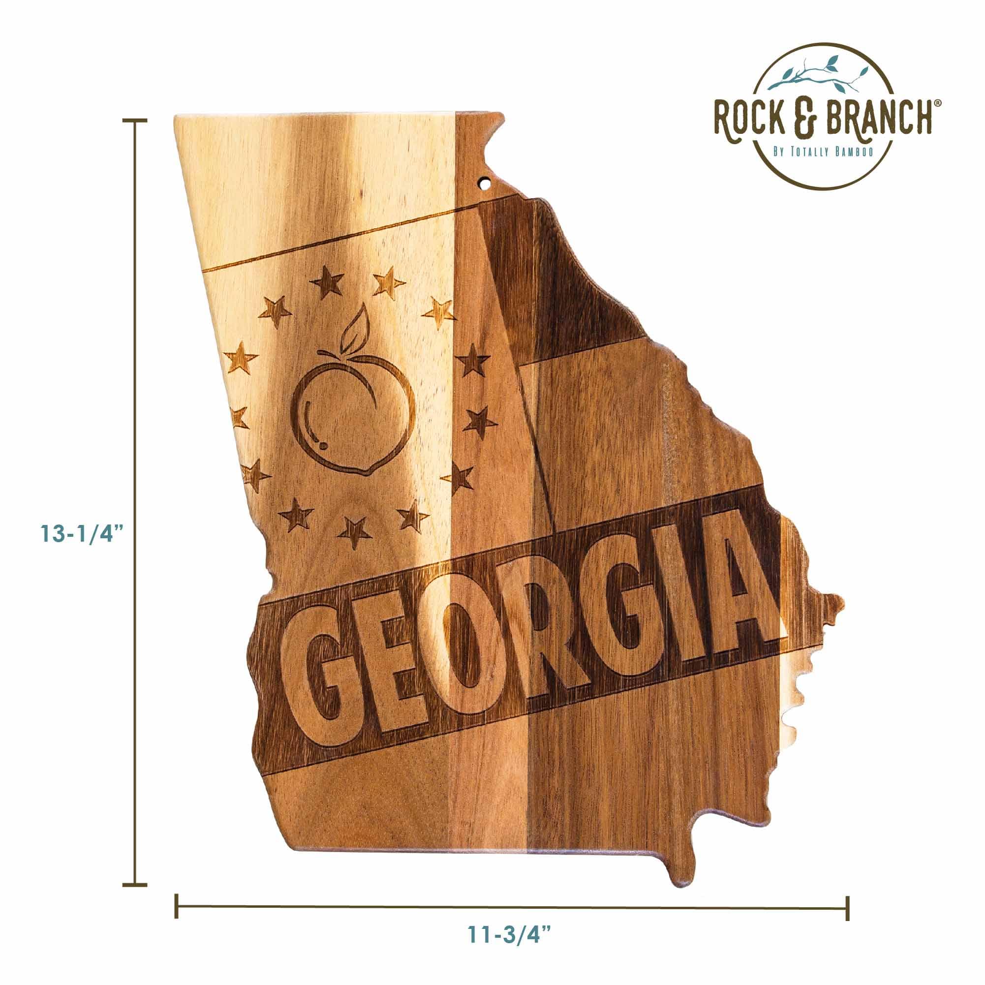 Premium Rock & Branch® Origins Series Georgia Wood Cutting Board - Handcrafted Acacia Wood Chopping Board for Kitchen, Charcuterie & Serving - Perfect for Home Chefs & Entertaining