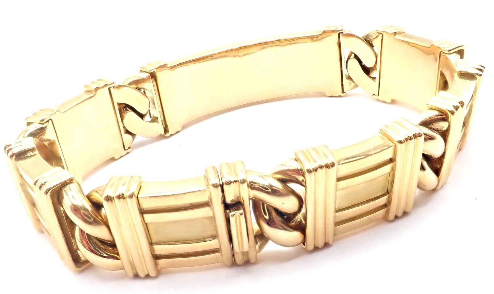 Authentic Tiffany & Co Atlas 18k Yellow Gold Link Bracelet Vintage 1995 - Luxury Jewelry Gift for Women, Perfect for Anniversaries & Special Occasions