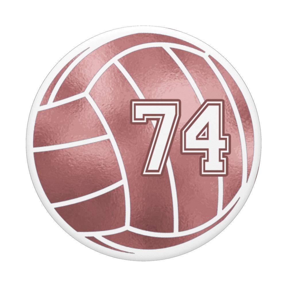 Rose Pink Volleyball Phone Grips - Volleyball Jersey #74 Design - Perfect Gift for Volleyball Players & Fans - Great for Games, Practice & Team Spirit Accessories