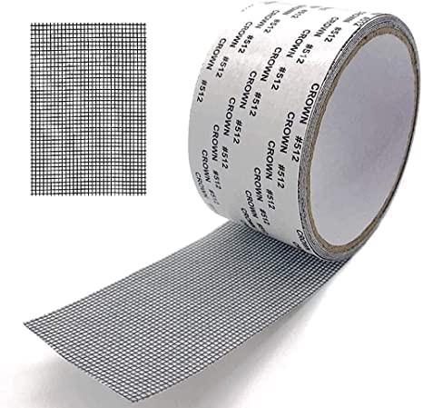 RICAMZI Microfiber Window Screen Repair Tape - 5cm x 2m Strong Adhesive Waterproof Mesh Patch for Windows & Doors - Fix Tears & Holes in Mosquito Nets - Perfect for Home, Office & RV Use