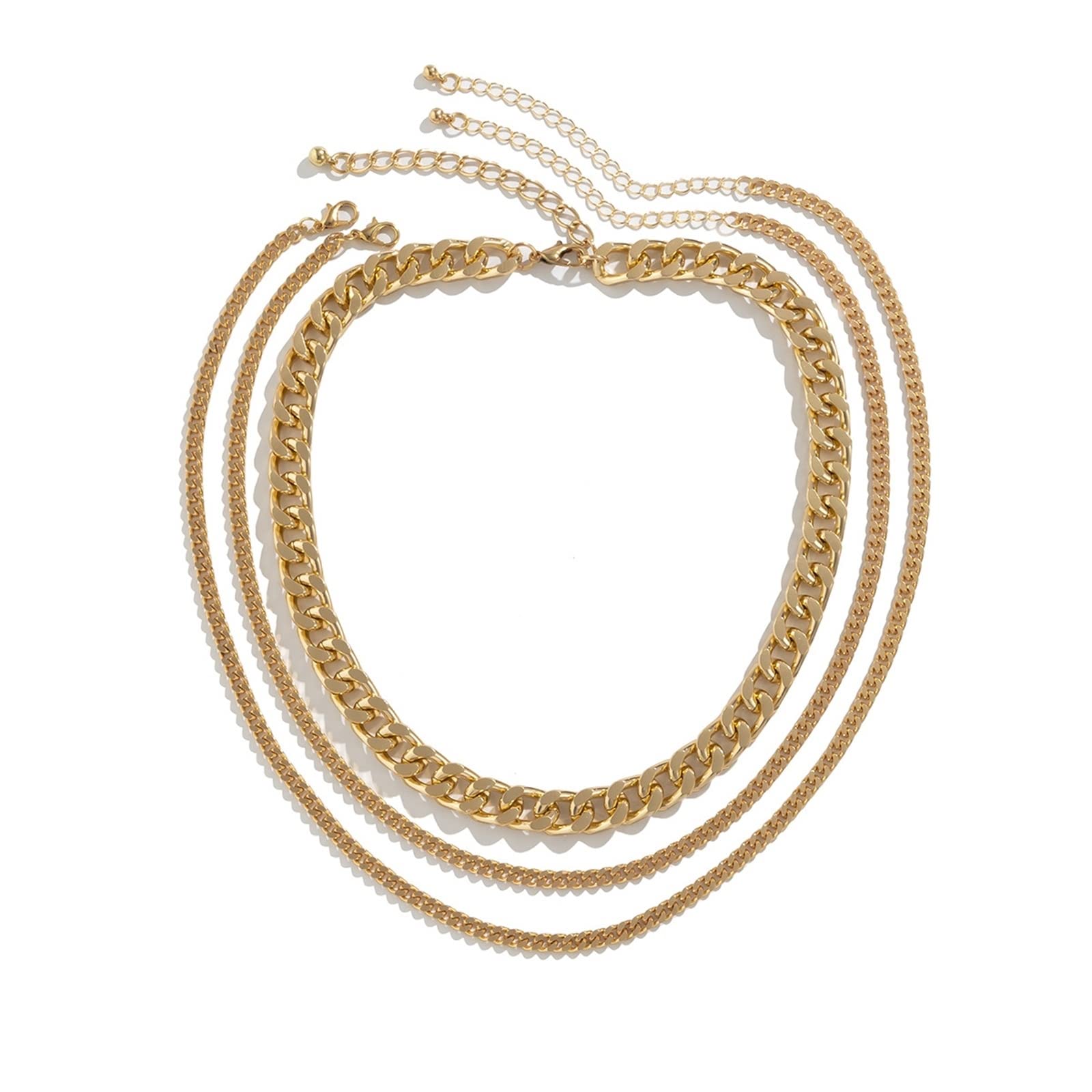 Trendy 3 Layer Necklace for Women - Punk Retro Horse Tooth Chain Design, Unique Layered Necklace Jewelry for Girls & Teens | Perfect for Thanksgiving Gifts, Party Wear & Everyday Fashion Accessories
