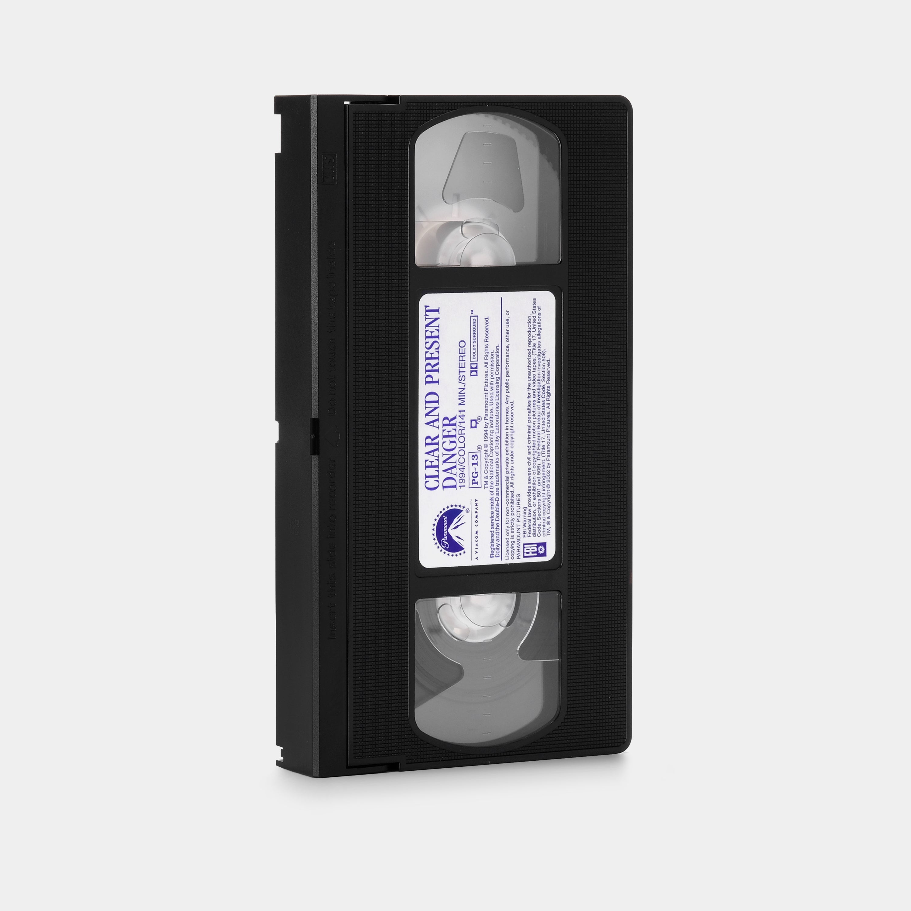 Clear and Present Danger VHS Tape - Classic Action Thriller Movie - Perfect for Movie Collectors & 90s Nostalgia Fans - Great for Home Theater Nights & Retro Film Screenings